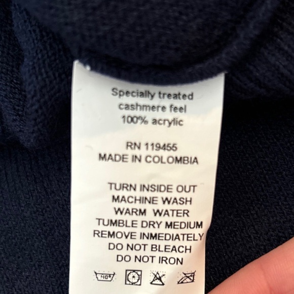 NWT Pennington & Bailes Mock Neck Quarter Zip Sweater Vest - Navy Blue - Large - Picture 6 of 7